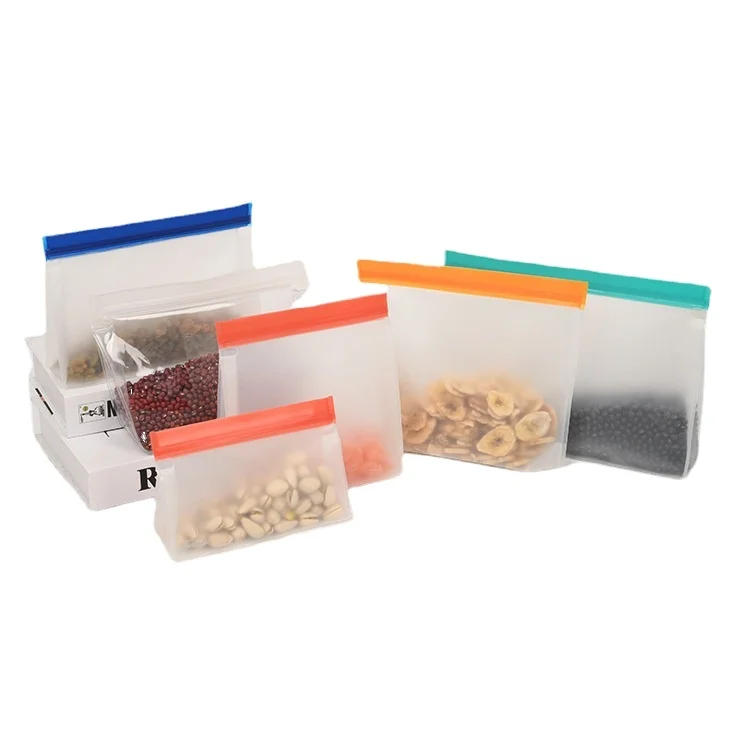Wholesale Eco-Friendly PEVA Food Storage Bags Ziplock Leakproof and Moisture Proof Reusable Freezer Bags