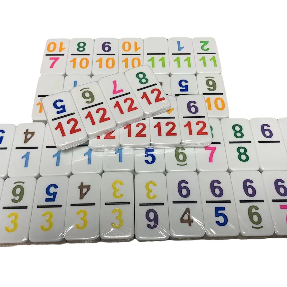 Puzzle Calculation Domino Double Six/Nine/Twelve Numbers Domino Set Building Blocks Toy Board Game