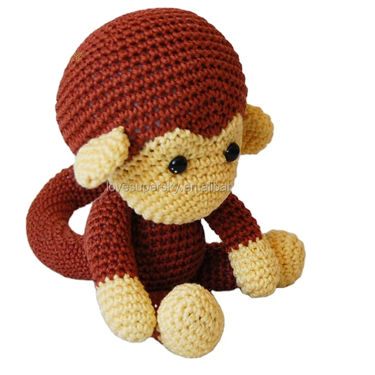 V725 Amigurumi вязаная крючком кукла ручной работы обезьяна плюшевые