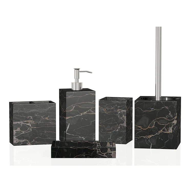 Custom OEM/ODM Poly resin bathroom Accessories Set bathroom sets accessory designers bathroom set