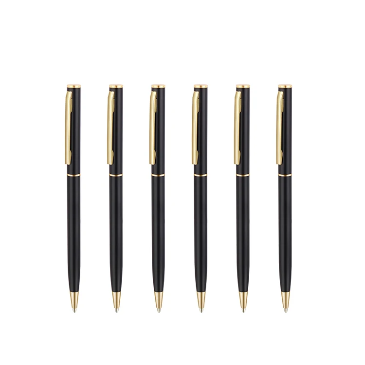 S&J Slim Retractable Refill Ballpoint Pen Promotional Durable Metal Clip Comfortable Grip Office Customized Ball Point Pen