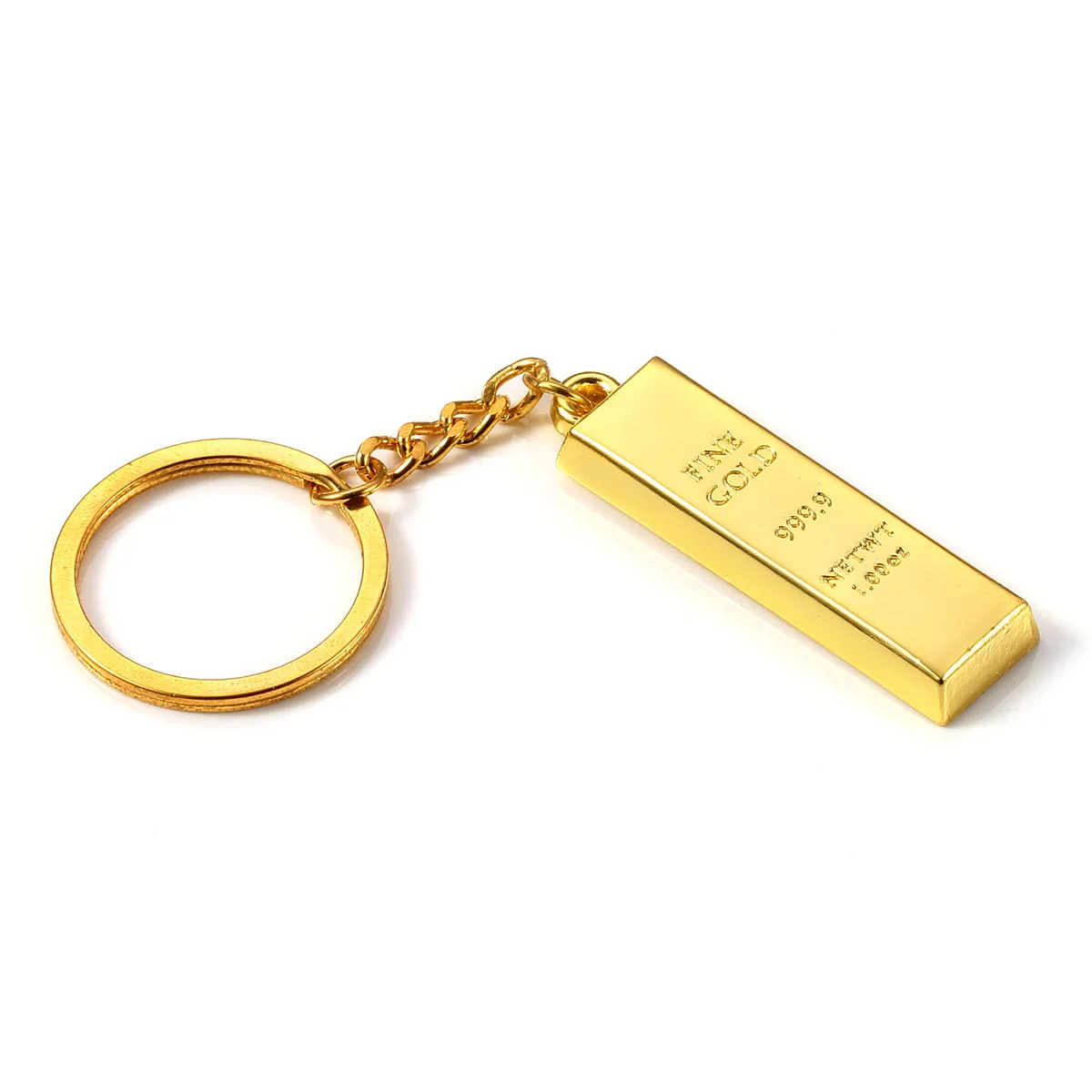 Fashion Metal gold bar key chain souvenir bullion key tag custom logo personalized key ring