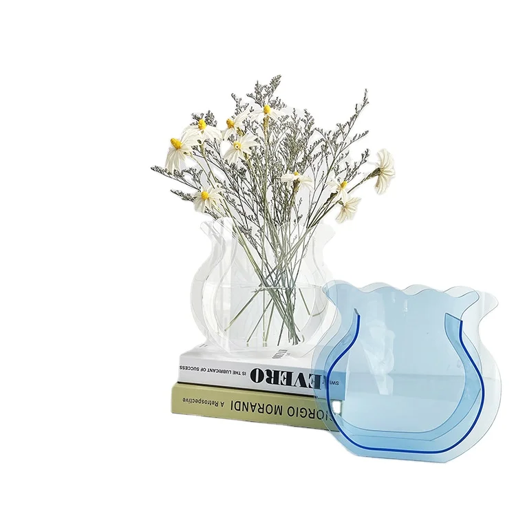 Прозрачные цветочные вазы в форме рыбьего хвоста для домашнего свадебного декора, акриловые цветочные растения, декоративная Скандинавская стеклянная ваза