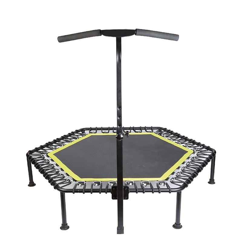 Indoor Rebounder 50' Fitness Trampoline with Adjustable Handrail