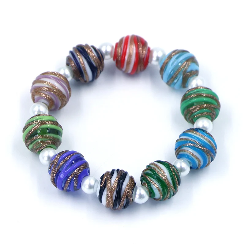 Handmade Ancient Glass & Silk Abacus Beads DIY Jewelry Accessories for Glass Streamer Beaded Bracelet or Bangles gift
