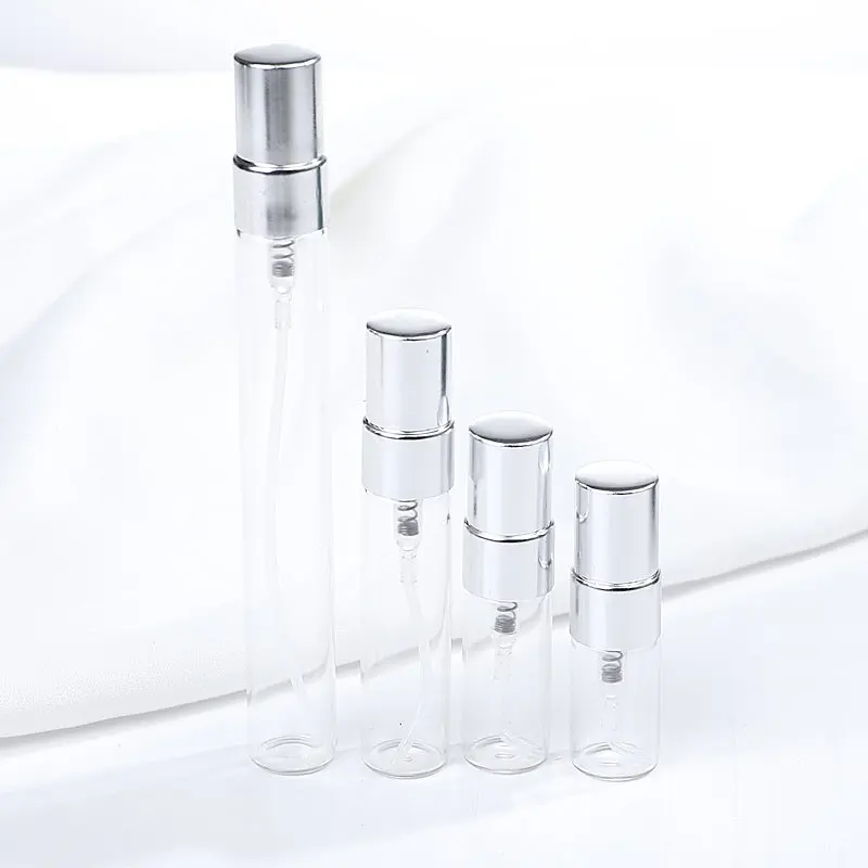 100pcs/lot 2ml Travel Portable Transparent Vials Custom Logo Perfume Bottle Spray Glass Bottles  Empty Sample Refillable Bottles