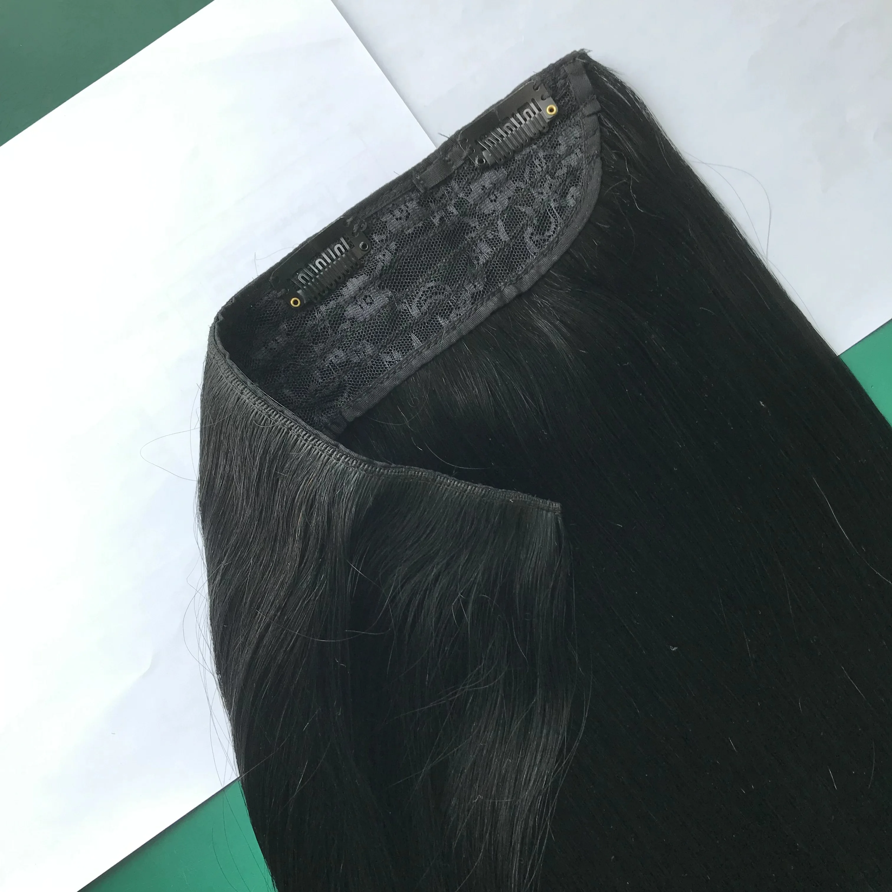 Premium Human Remy Virgin Cuticle Intact Double Drawn One piece Clip-ins Extension Seamless U Clip in Hair Extension