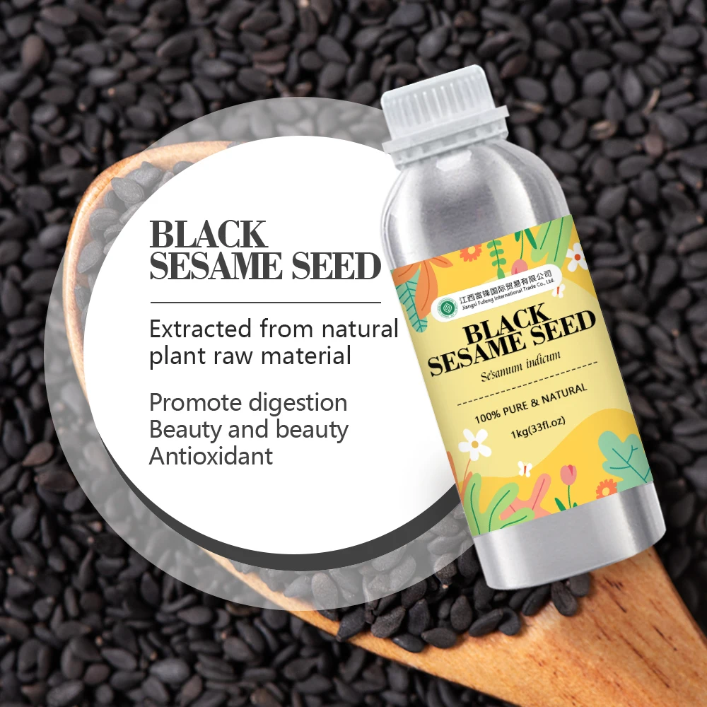Non-GMO Black Sesame Oil Extra Virgin - 100 Pure Natural Raw Sesamum indicum Seed Cold Pressed Carrier Oil | Bulk Price, 1kg