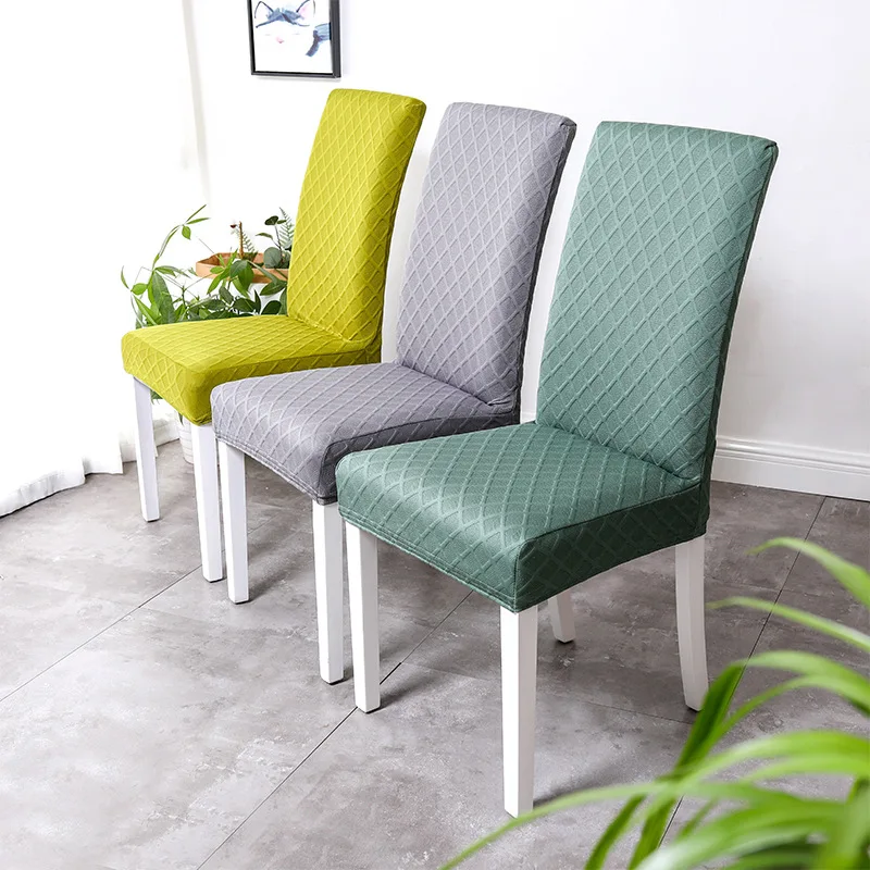 NEW Waterproof Elastic Jacquard Chair Cover for Dining Room Chair Covers for Chairs Kitchen Wedding Hotel Banquet Protector Seat