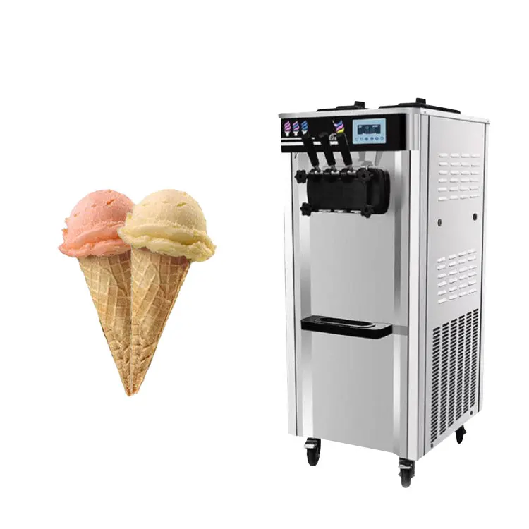 Professional Commercial Automatic Ice Cream Machine Maker 3 Flavor Soft Serve Ice Cream Machine