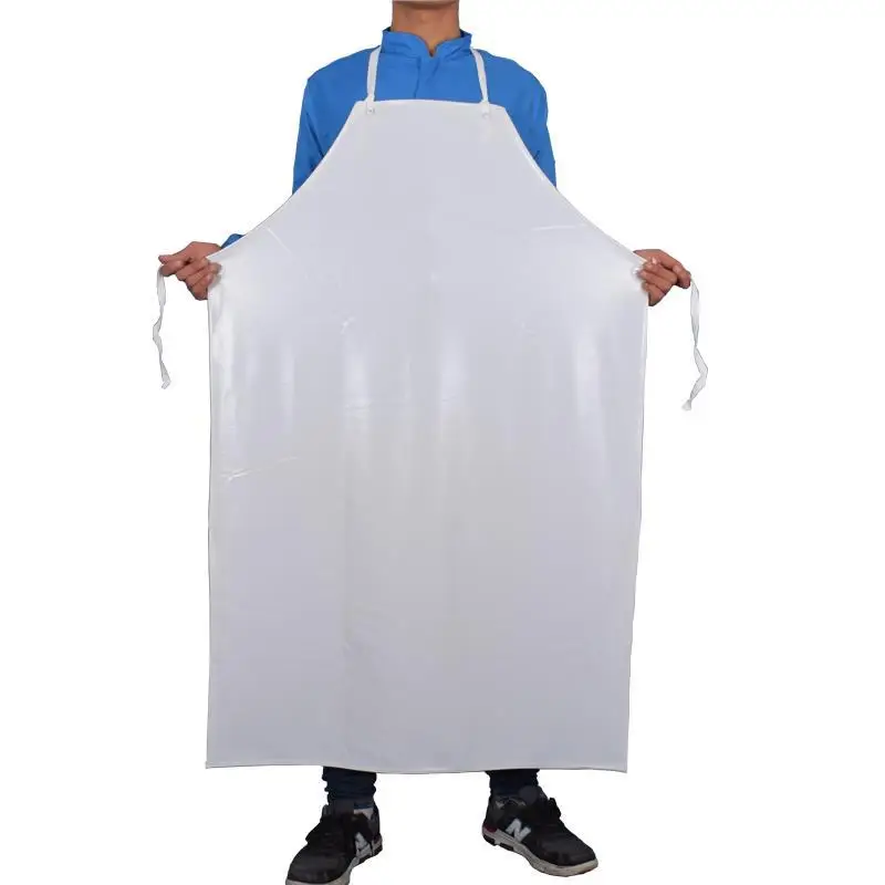 Wholesale Heavy Industry PVC Aprons Kitchen Chef White Pvc Chemical Apron Oil-Resistant Waterproof Apron For Dishwashing