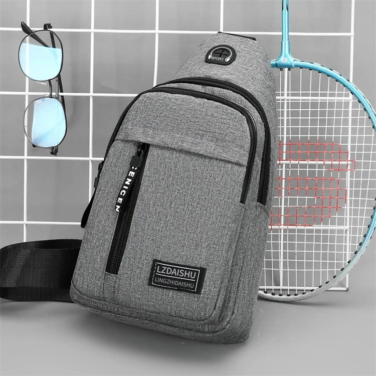 New style Splash proof water men multifunctional chest bag Portable travel shoulder bag with USB interface