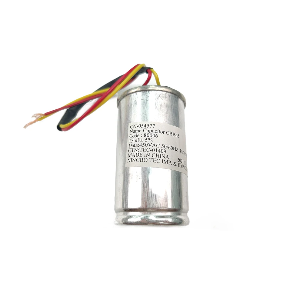 High Quality 450V/50/60HZ CBB61 6uF Capacitor for Washing Machine parts