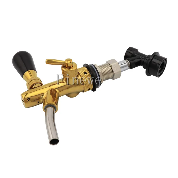 Home Brew Chrome Plating Adjustable Beer Tap Flow control Faucet With Ball Lock Liquid Connector for Beer Keg Tap Dispenser