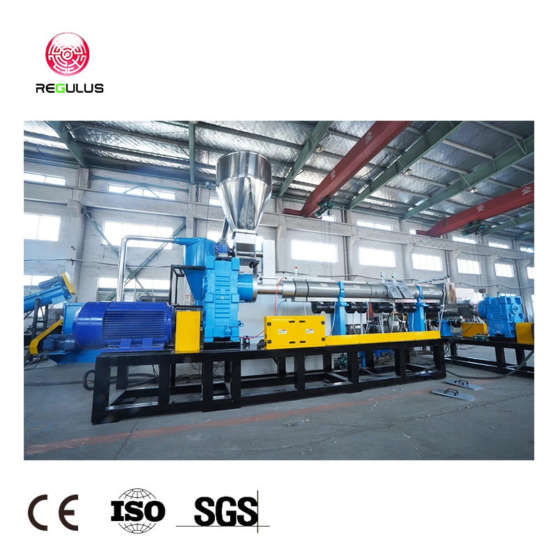 Plastic Recycling Granulating Line PP PE HDPE Rigid Fragments Flakes Pelletizing Line