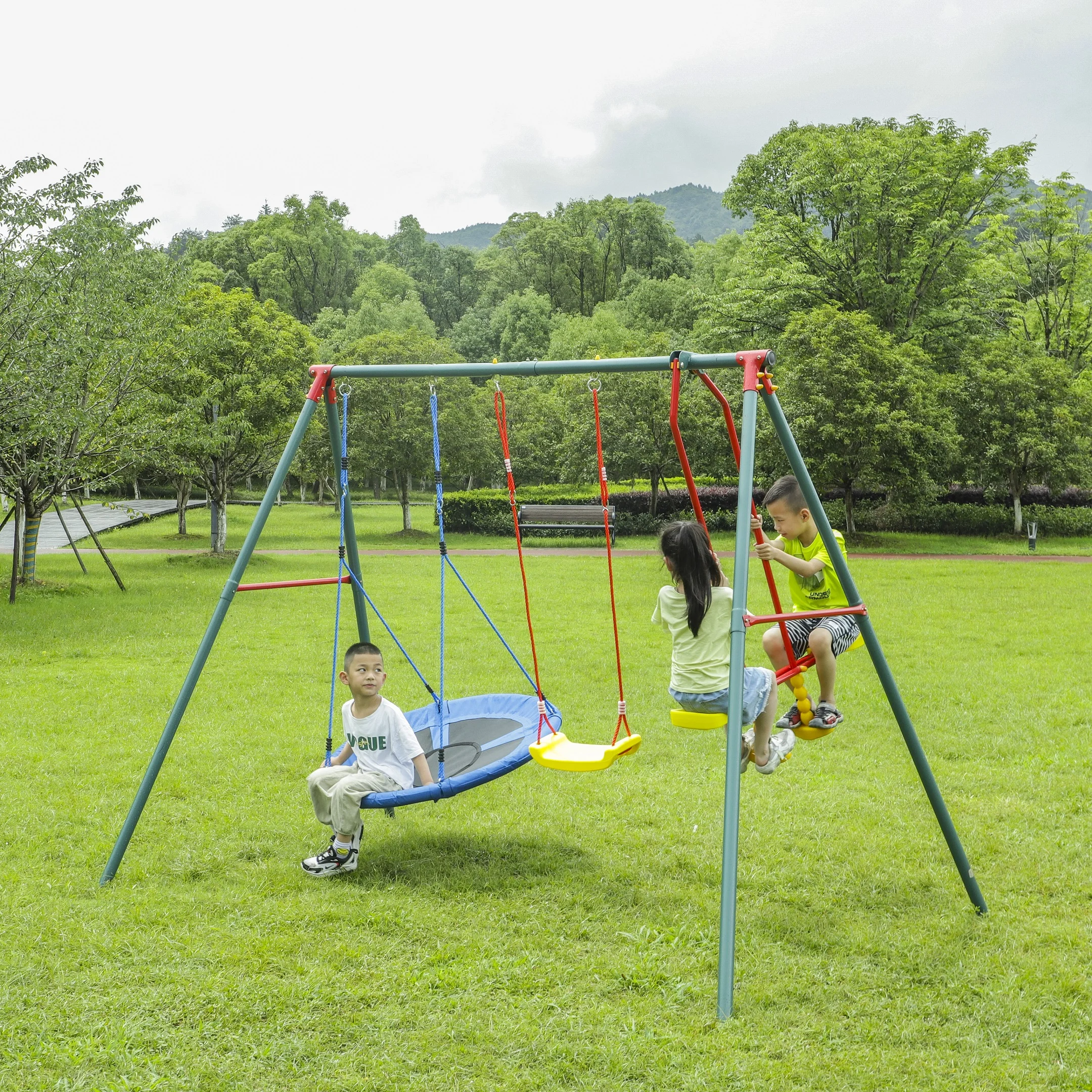 popular Strong Muti Hanging kids Nest Swing set for Outdoor Playground Swing