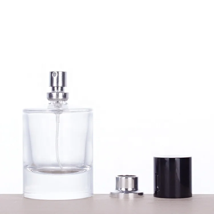 Custom stock round spray bottle 50ml perfume glass bottle with magnetic cap
