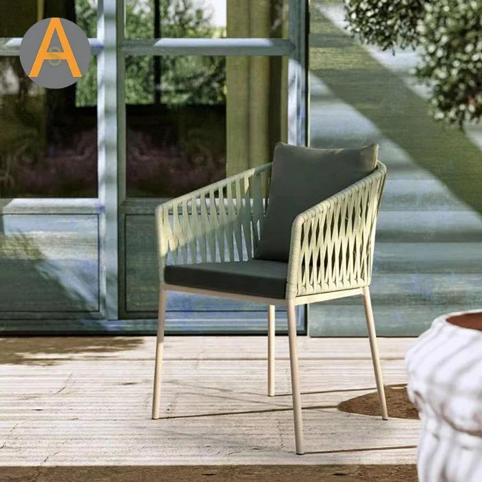 Мебель для кафе, обеденный стул для патио, ротанговый шнур, уличный садовый стул, Современный Патио, балкон, ресторан, ротанговый/Плетеный