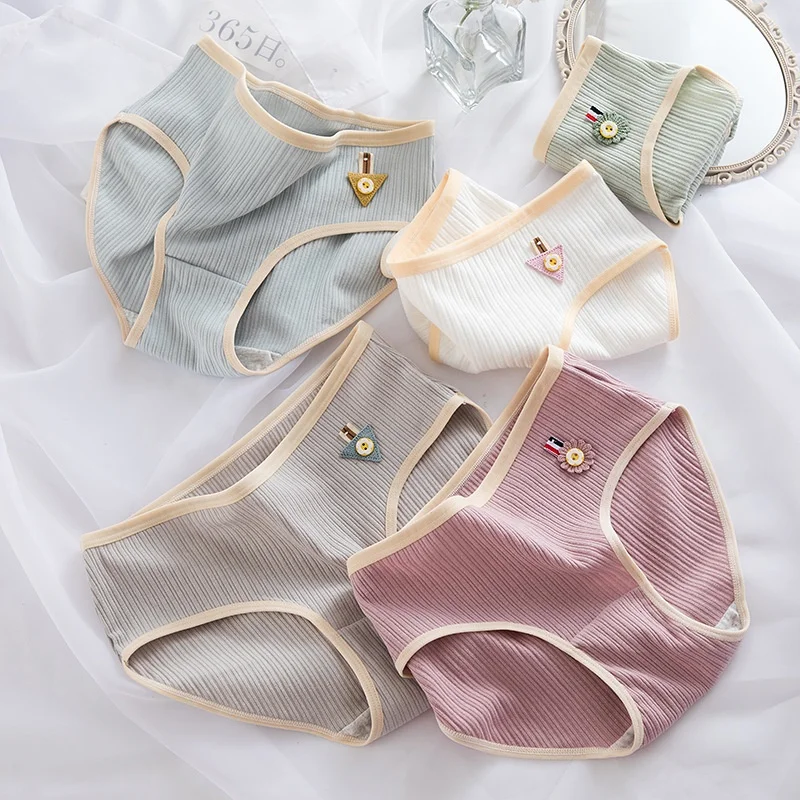 Wholesale young girl middle waist underwear cute ladies cotton panties