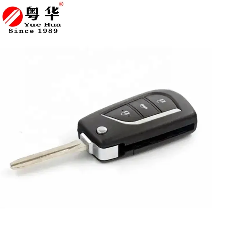 Replacement Folding Flip Remote Car Key Shell 3 Button TOY48 Uncut Blade Transponder Car Key Case Cover For Toyota Corolla RAV4