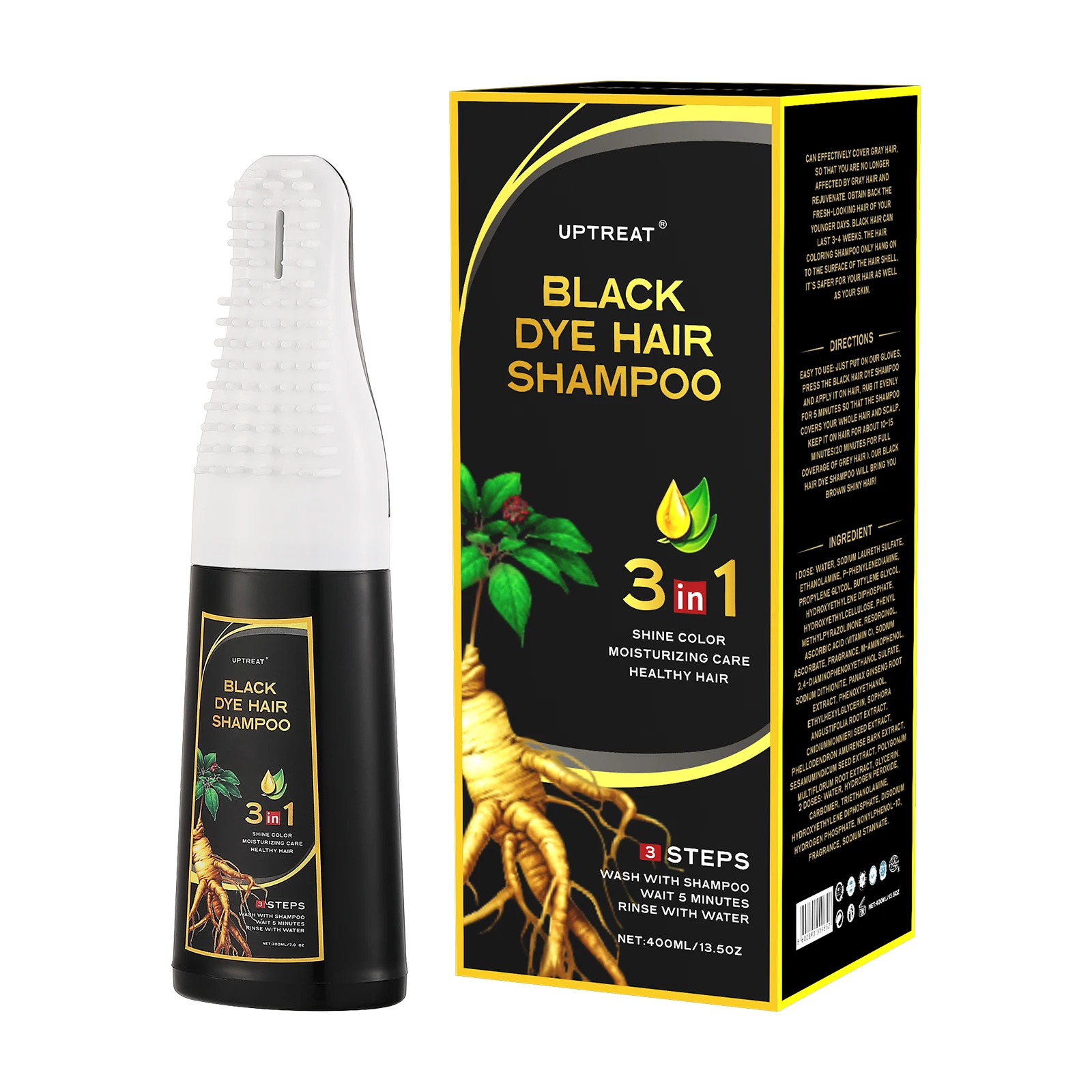 Private Label New Arrival Organic Non Allergic and No Ammonia Fast Cover Anti Grey Color Herbal Extracts Hair Dye Shampoo