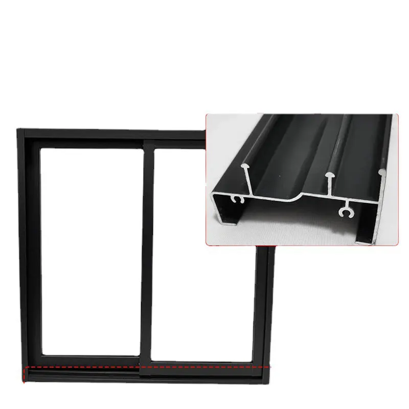 Double glazed 6mm aluminum frame sliding windows 3 tracks sliding window