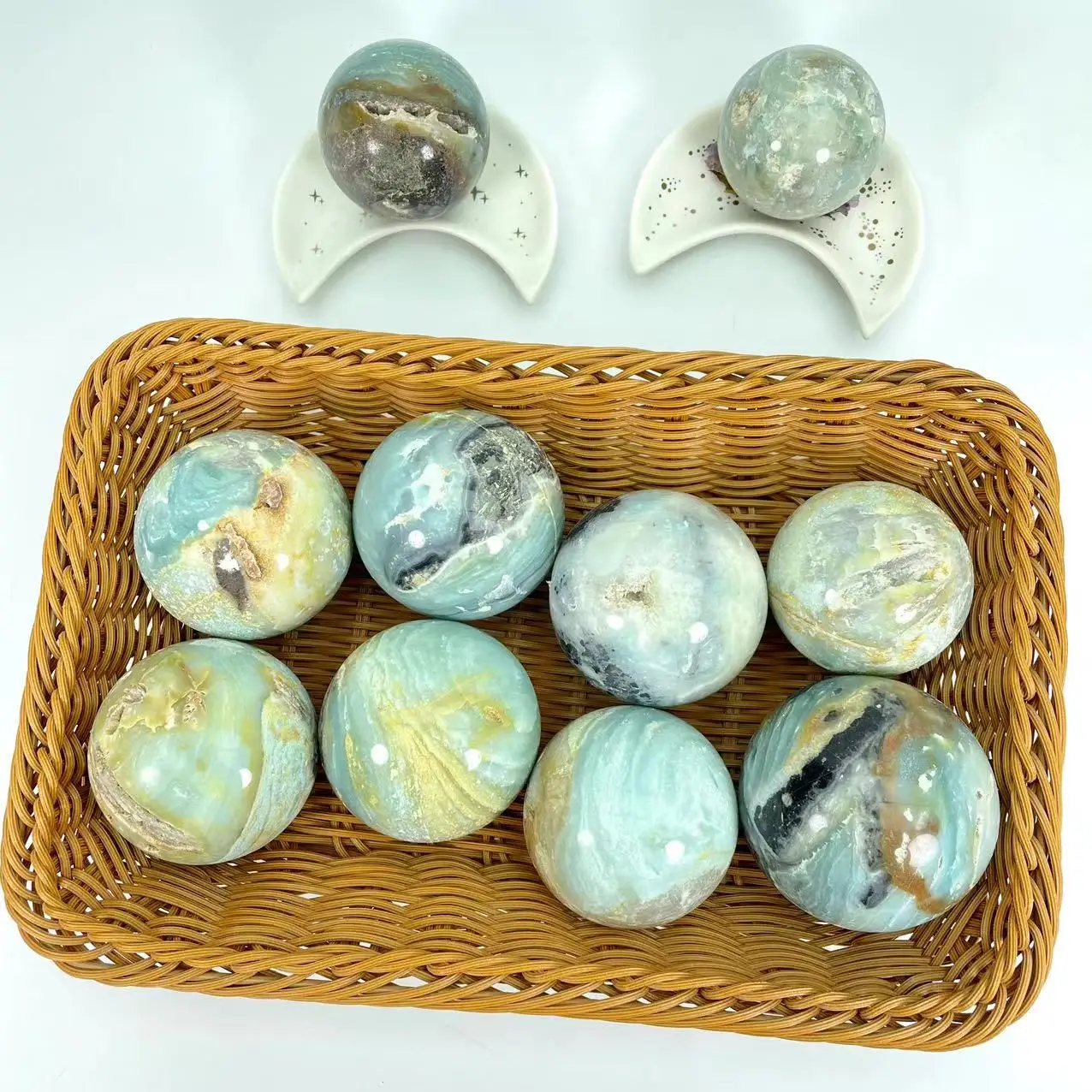 wholesale price spiritual natural rock carribian calcite quartz crystal sphere healing stone crystal gemstone ball meditation