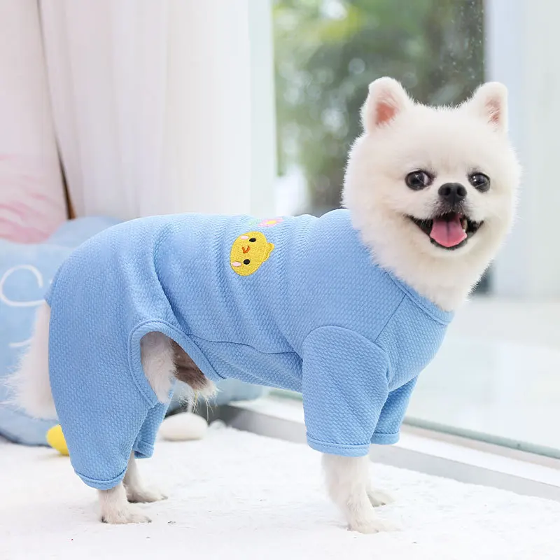 Sweet Pet Clothes Low-priced Spring Autumn Soft Breathable Waffle Fashions Dog Four Legged Clothes