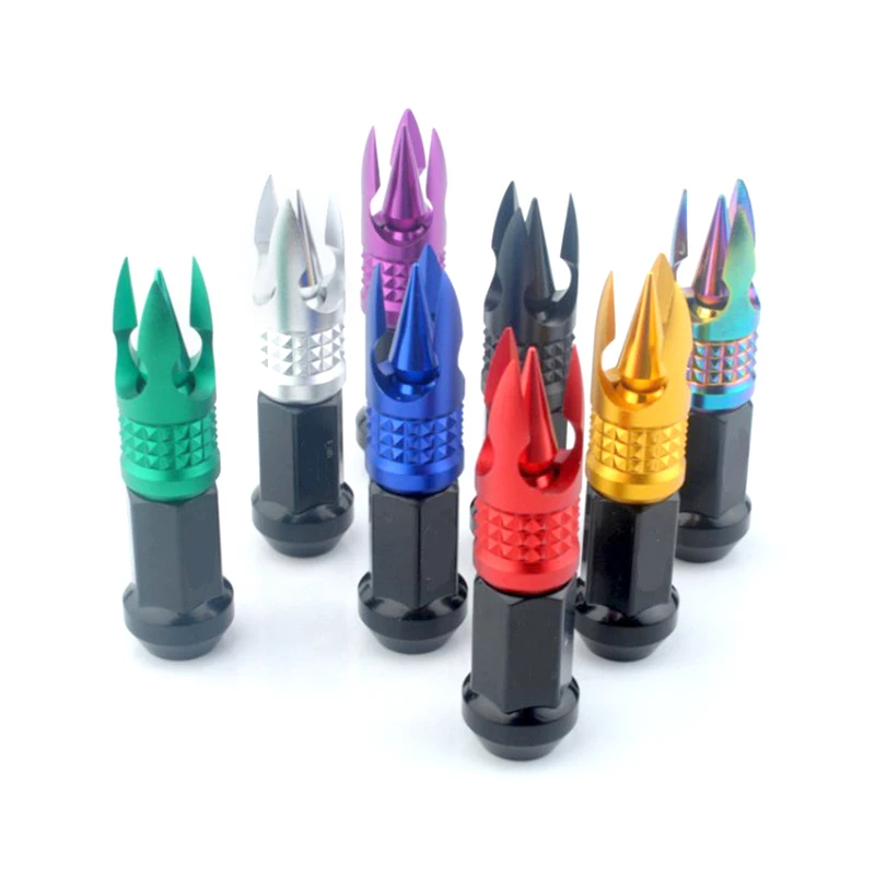 jdm Red Bullet Style Steel Wheel Lug Nuts For Wheel Rim M12X1.5 M12x1.25mm