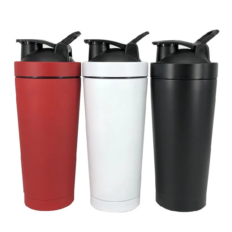 Wholesale  shake beker 750ml protein Shakers Double Walled Insulated Stainless Steel Sport Gym blenders bottle shaker