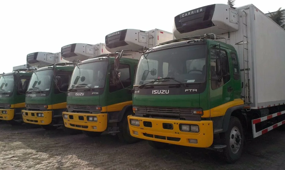 China isuzu NQR 700p refrigerated truck/refrigerator truck with double cab refrigerated van for export