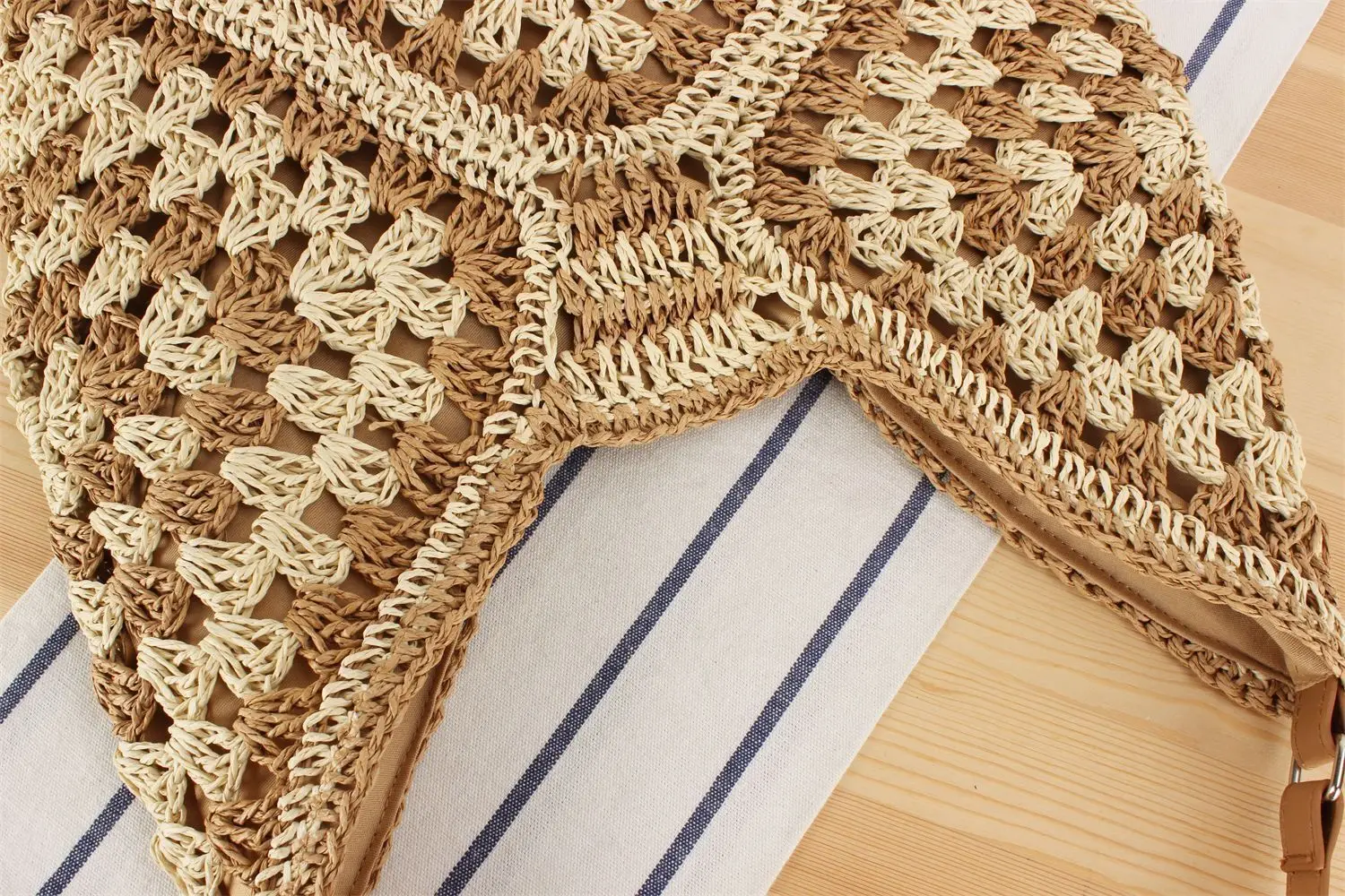 Women Straw Beach Bag Bucket Tote Summer Woven Handmade Handbag Shoulder Bag