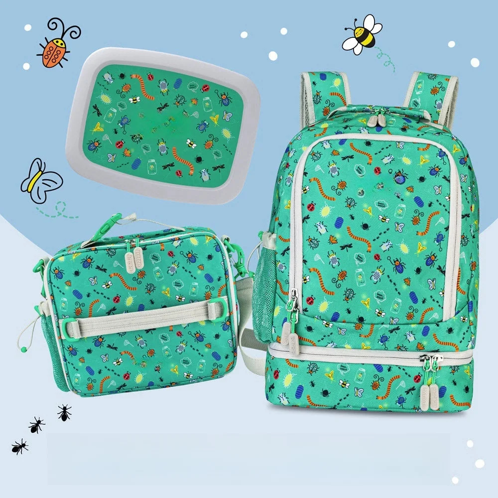 Custom Printing School Backpack Teen Kids Bookbag Lightweight Unisex 2 in 1 Kids Backpack and Lunch Bag