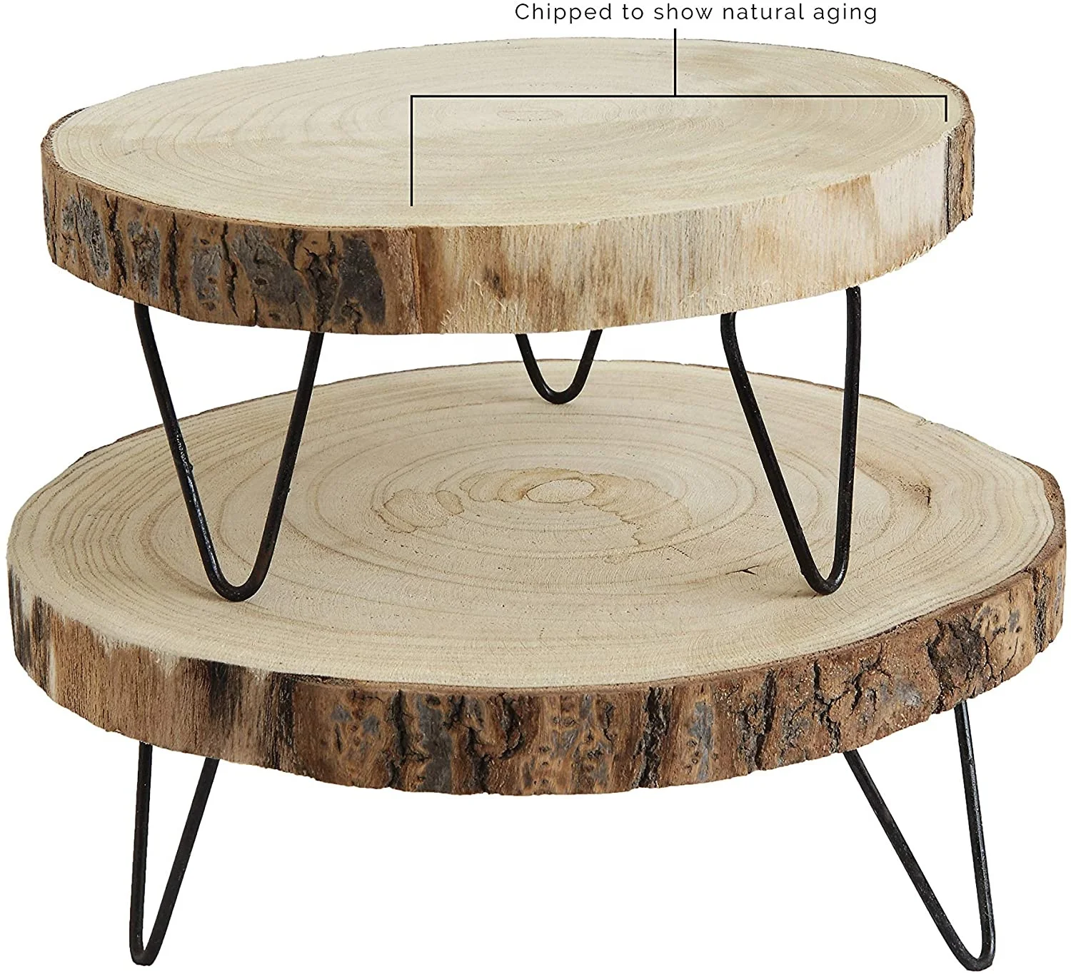 Круглый деревенский поднос для торта деревянная сервировочная тарелка декоративная подставка с прочными откидными металлическими ножками