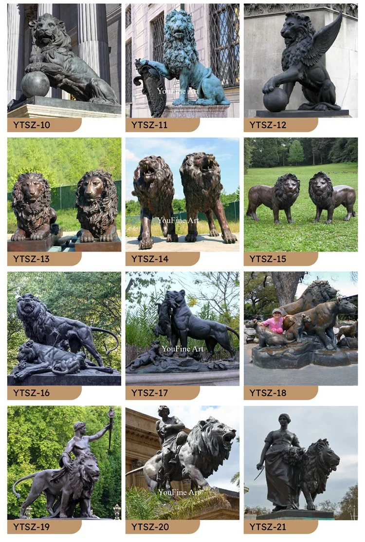 bronze lion sculpture