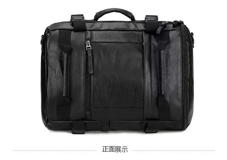 Factory fashionable luxury college pu leather backpack men outdoor laptop backpacks bags for men