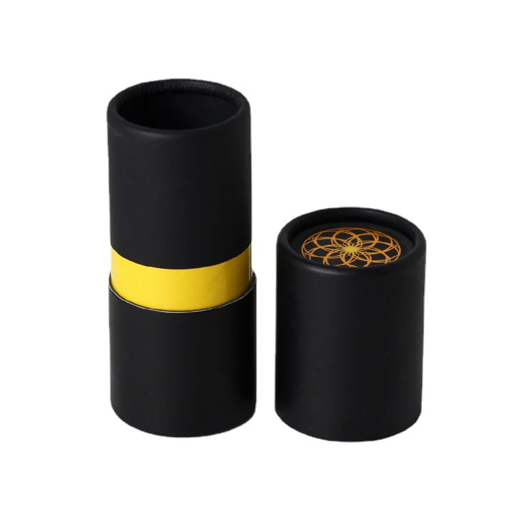 OEM Paper Tube 5ml 10ml 15ml 20ml 30ml 50ml 100ml Matte Black Essential Oil Serum Glass Dropper Bottle With Bamboo Aluminum Cap