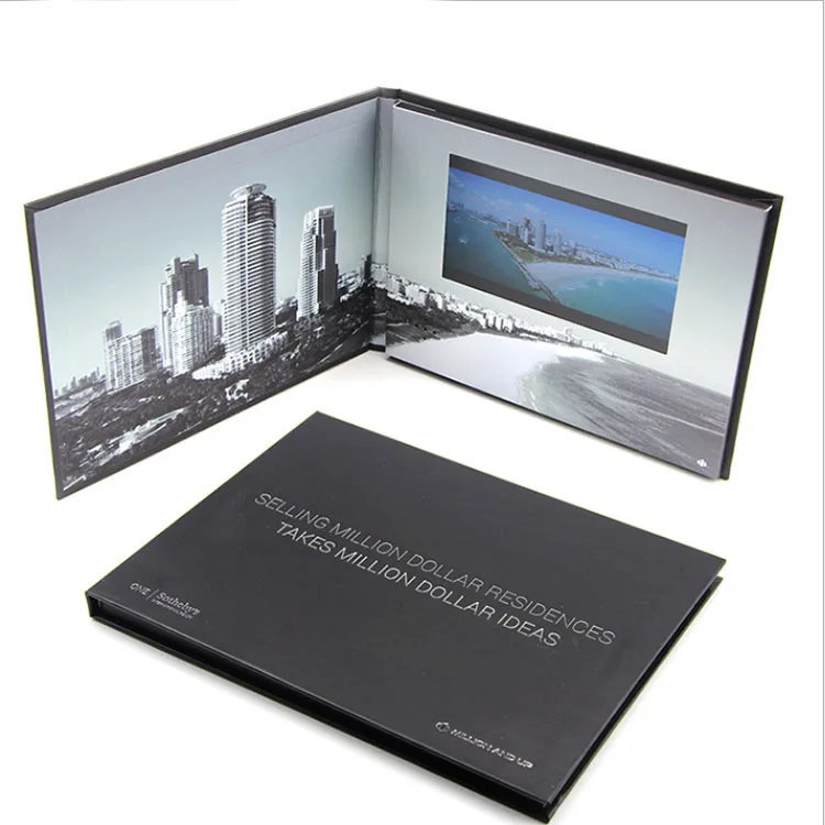 7 Inch Customized Video Book Digital LCD TFT Screen Video Brochure Catalog For Greeting Gift Invitation Business Card