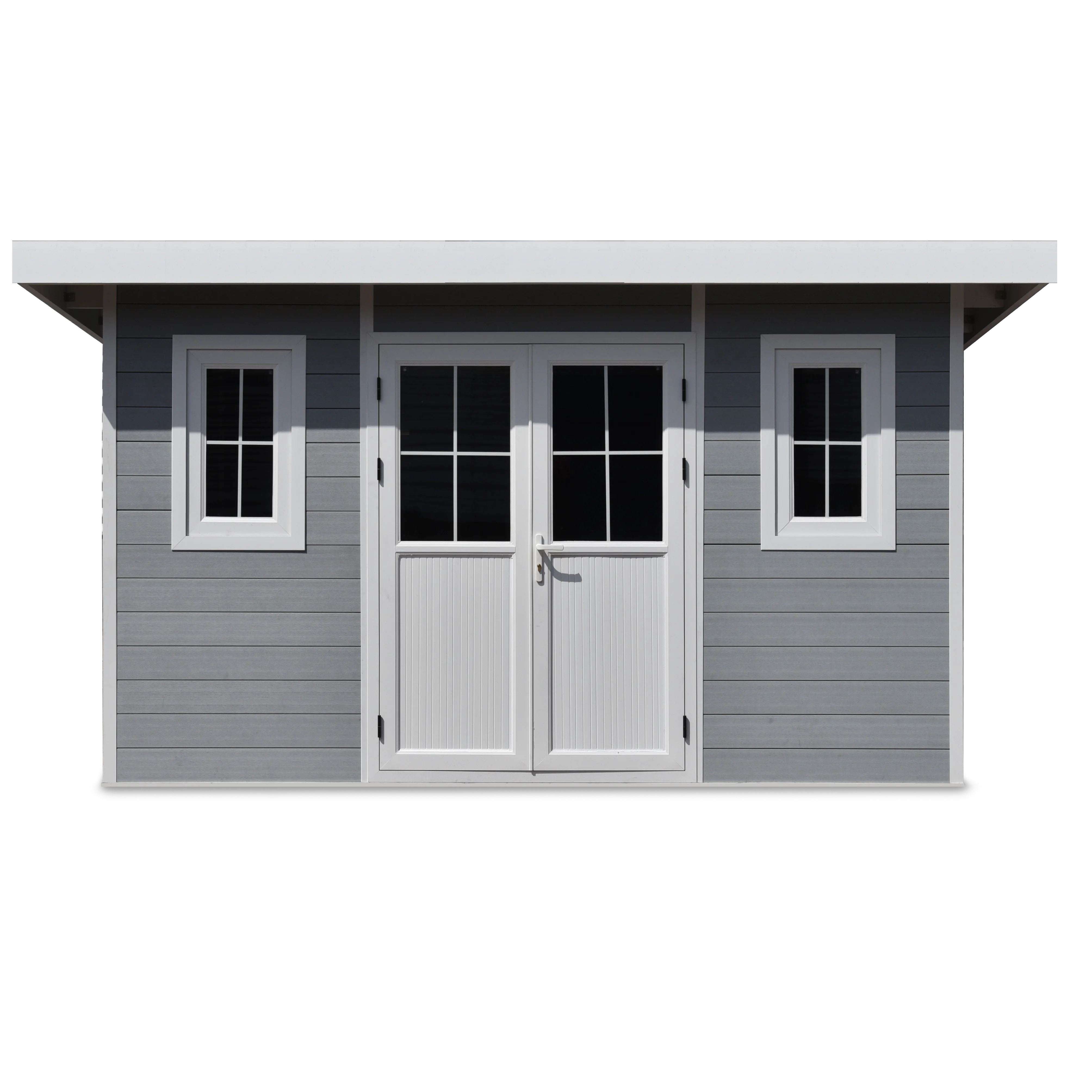 outdoor concrete covering laminate wood plastic composite wpc house shed