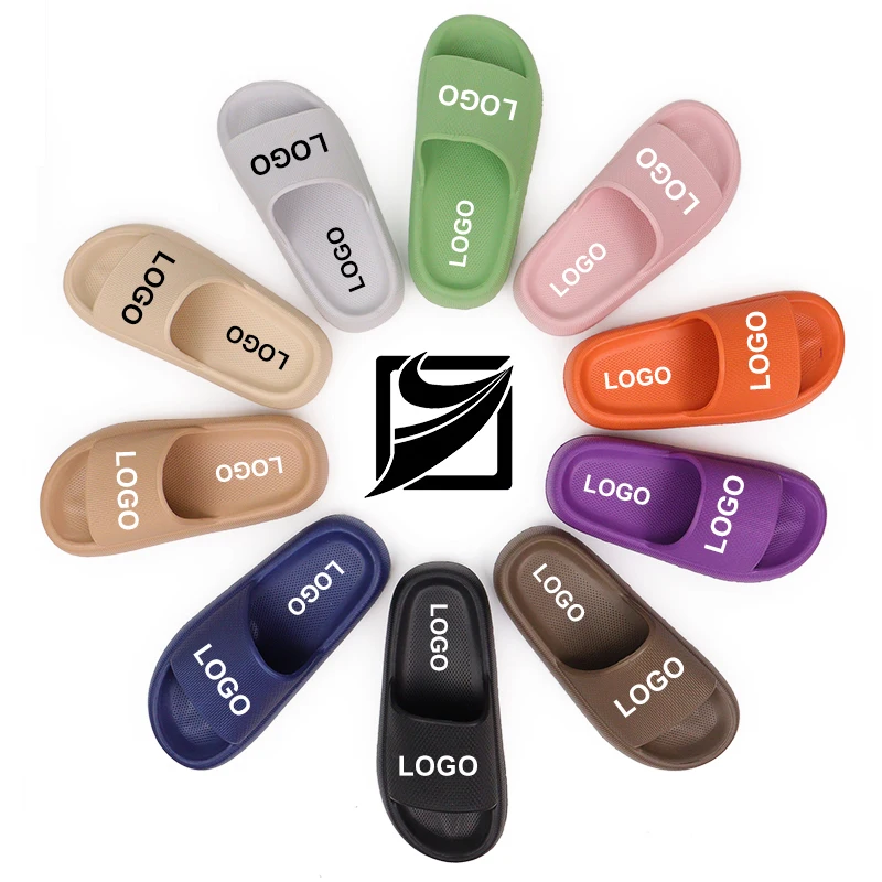 Amazon hot selling pillow slides cloud slippers custom flip flops home custom slippers with logo indoor outdoor slippers