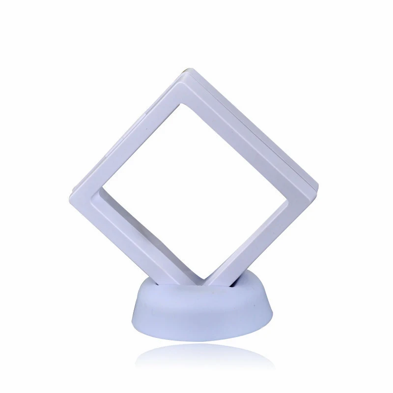 
Custom logo clear film jewelry packaging display box 5*5cm transparent 3D floating suspended jewelry display box 