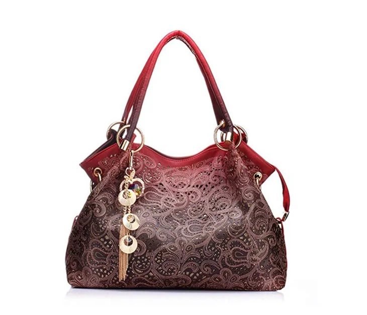 Wholesale Factory Womens Shoulder Bag Casual Signature Printing Pu Leather lady shoulder bags