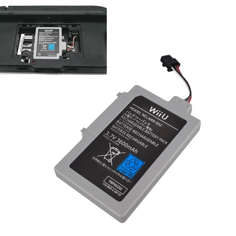 3.7V 3600mAh Rechargeable Lithium Battery Pack for Nintendo Wii U Wii-U Wiiu Controller Joystick Gamepad Battery