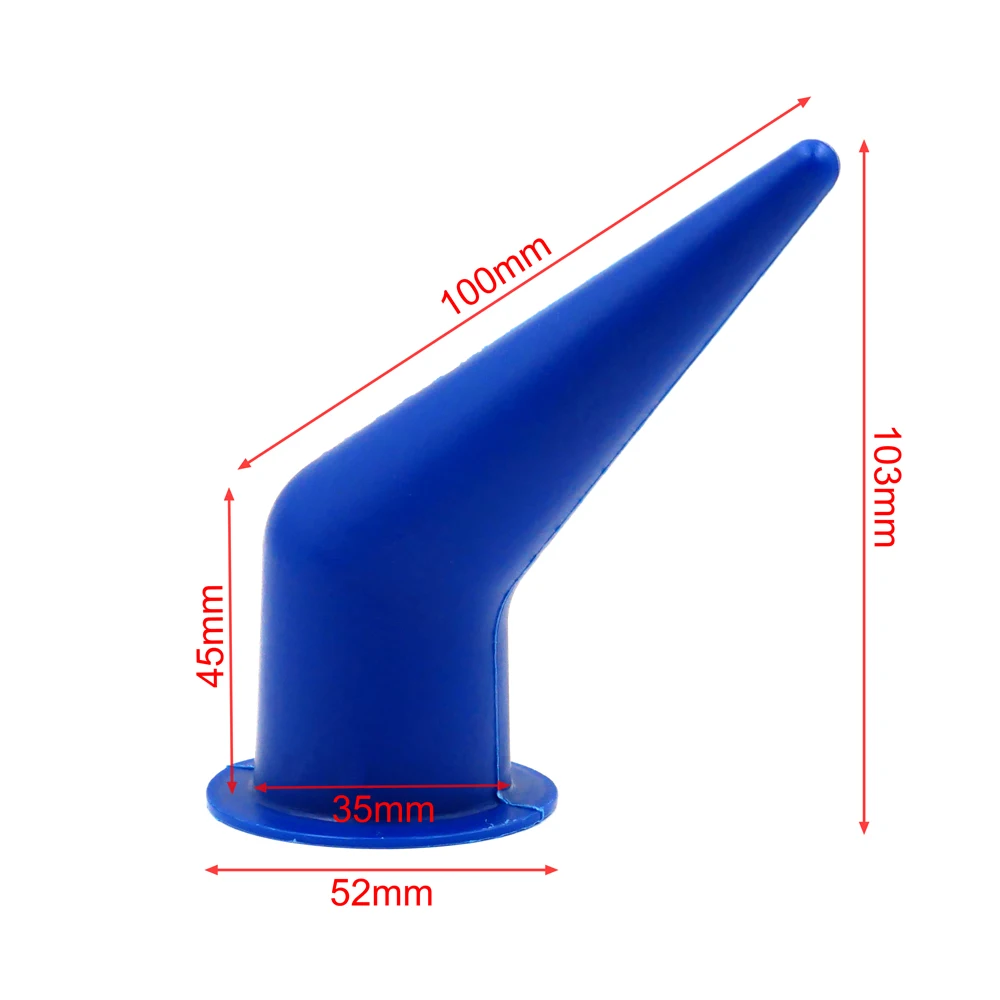 Blue Caulking Gun Nozzle 45 Degree Angled Glass Glue Sealant Silicone Caulking Tip