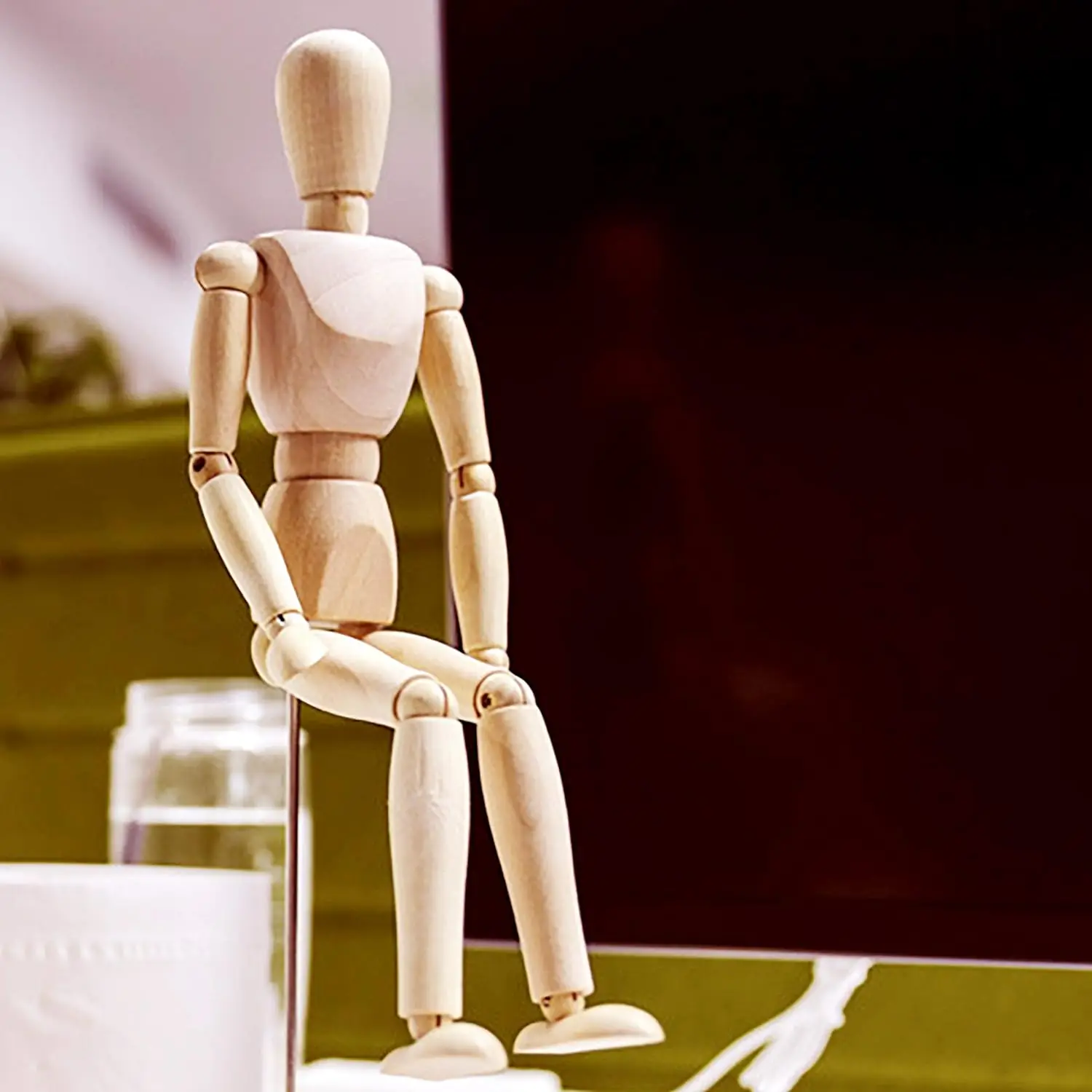 Custom 12' Wooden Artists Manikin Sketching Drawing Articulated Jointed Mannequin Wood Human Figure Model for Home Decoration