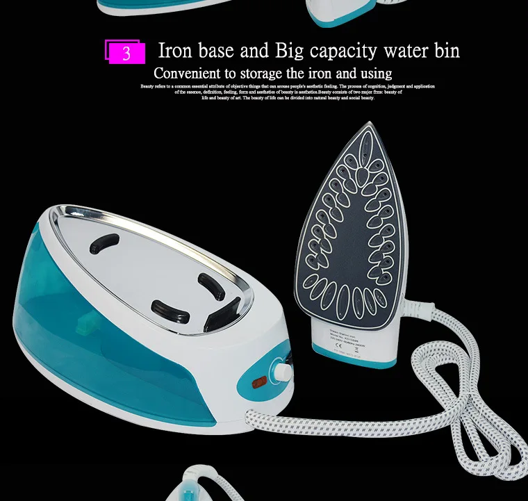 2400W Steam Iron Adjustable Temperature Steam Generator Iron Station Vertical Ironing High Power Large Water Tank