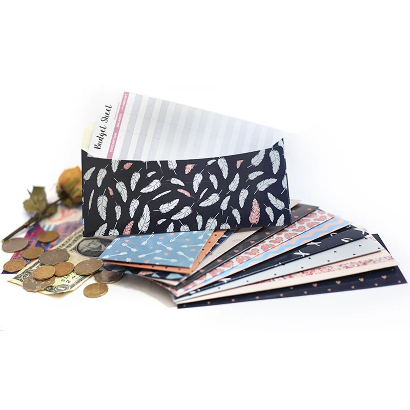 Thick Customized Wholesale Budget Sheets Paper Budget Envelopes for Money in Stock Ready to Ship with Small MOQ