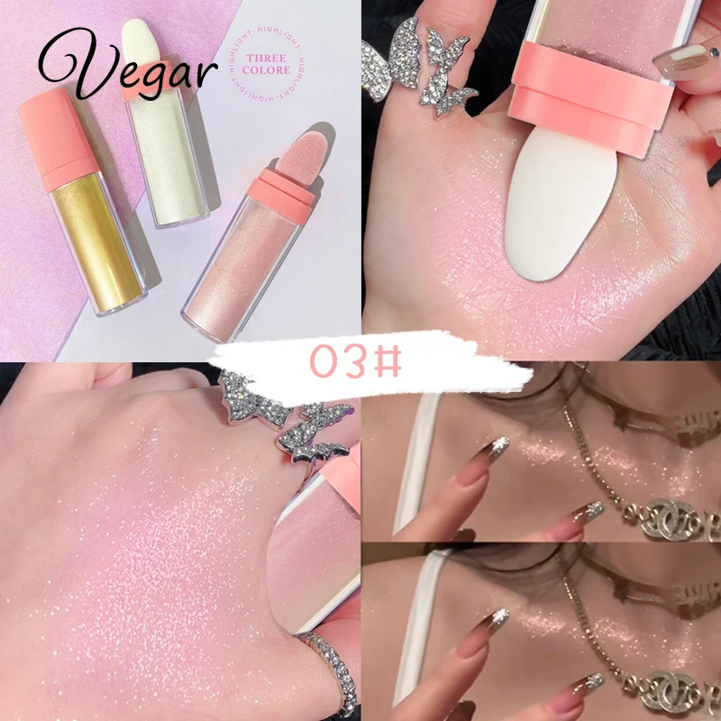 Highlighter Powder Stick Makeup Body Shine High Gloss Blush Contour Powder Makeup Sparkle Patting Powder