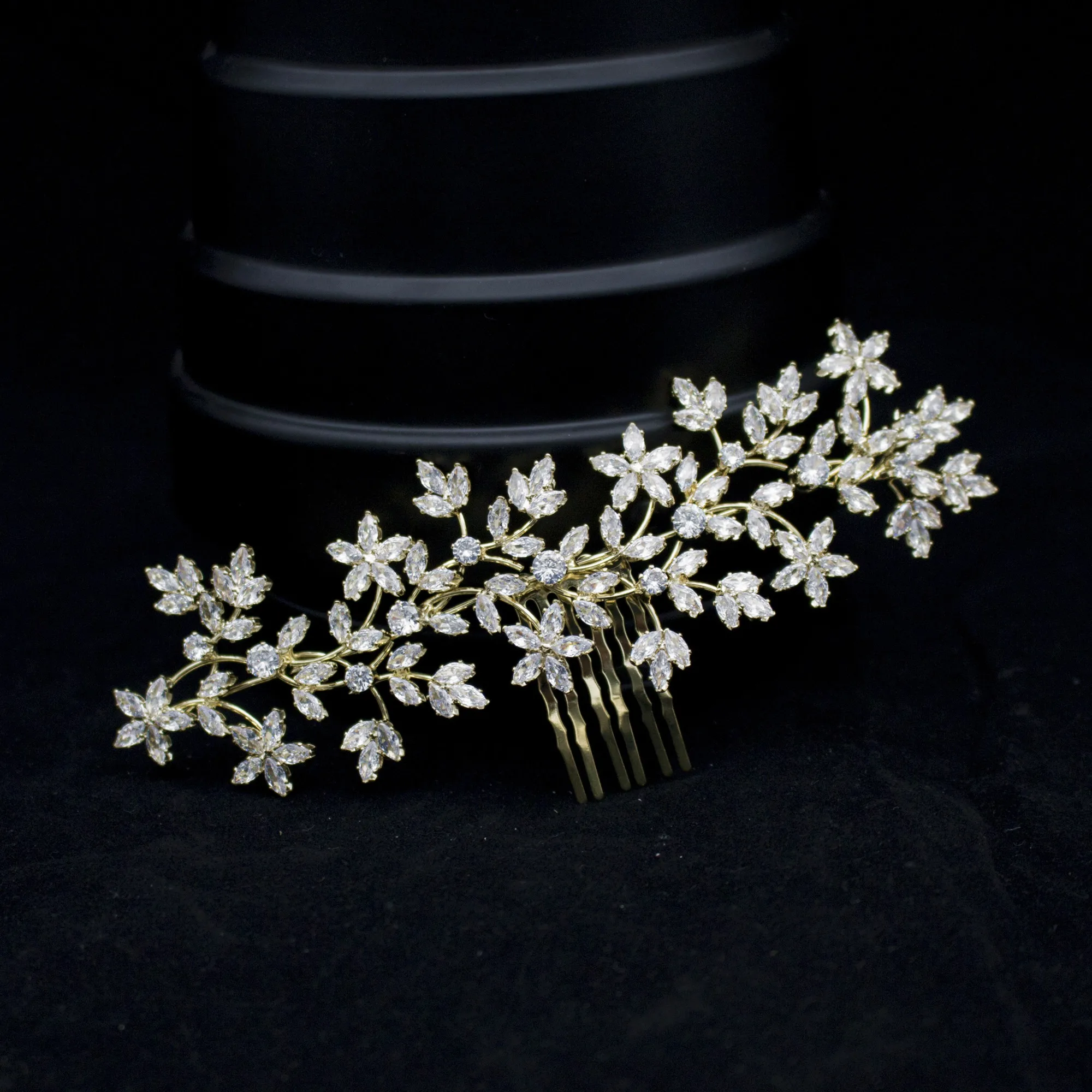 Новый дизайн, свадебные украшения для волос с цирконом и листьями, свадебная расческа для волос для невесты