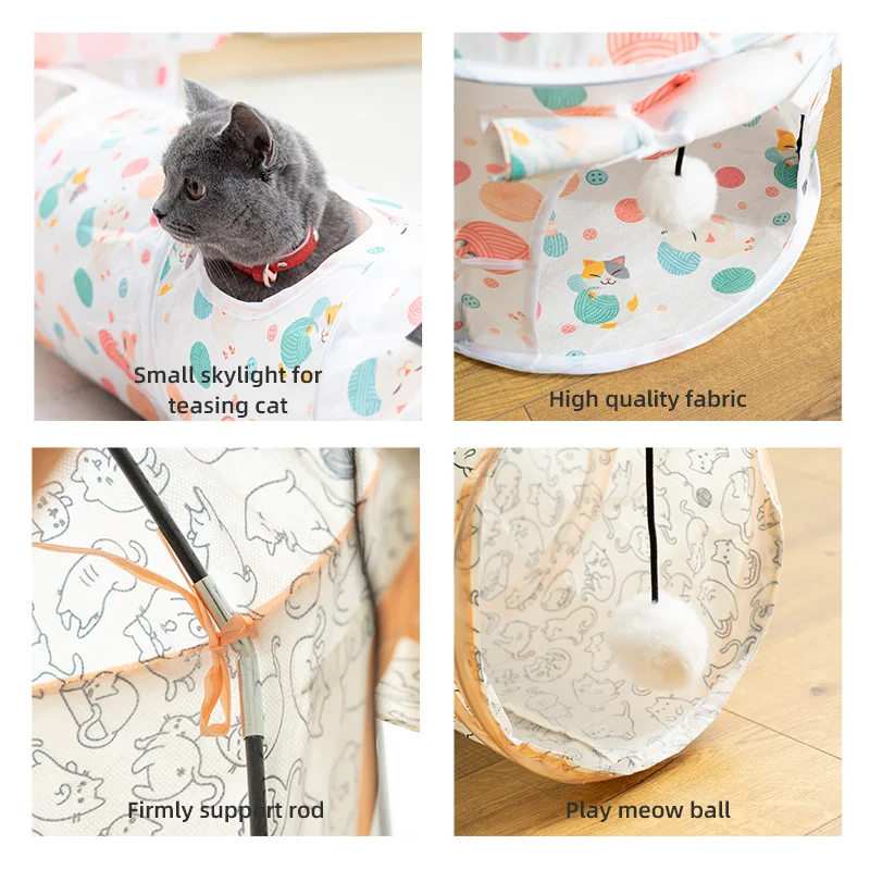 Pet cat tent rolling earthworm can be combined with pet cat toy pet shelter cat supplies